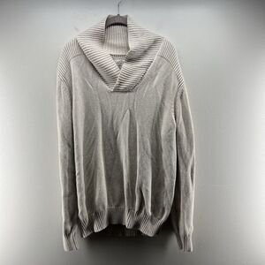 St Johns Bay Sweater Mens Large Beige Shawl Collar Long Sleeve‎ Pullover